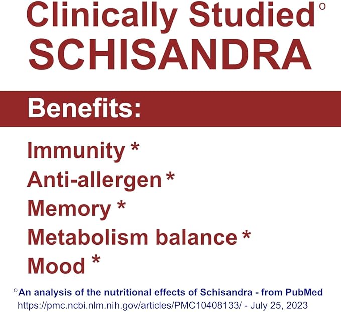 Schisandra Supplement 1200mg | 50x Regular Strength Schisandra Whole Berry | Vegan Sugar Free Cherry Flavor 60 Gummies