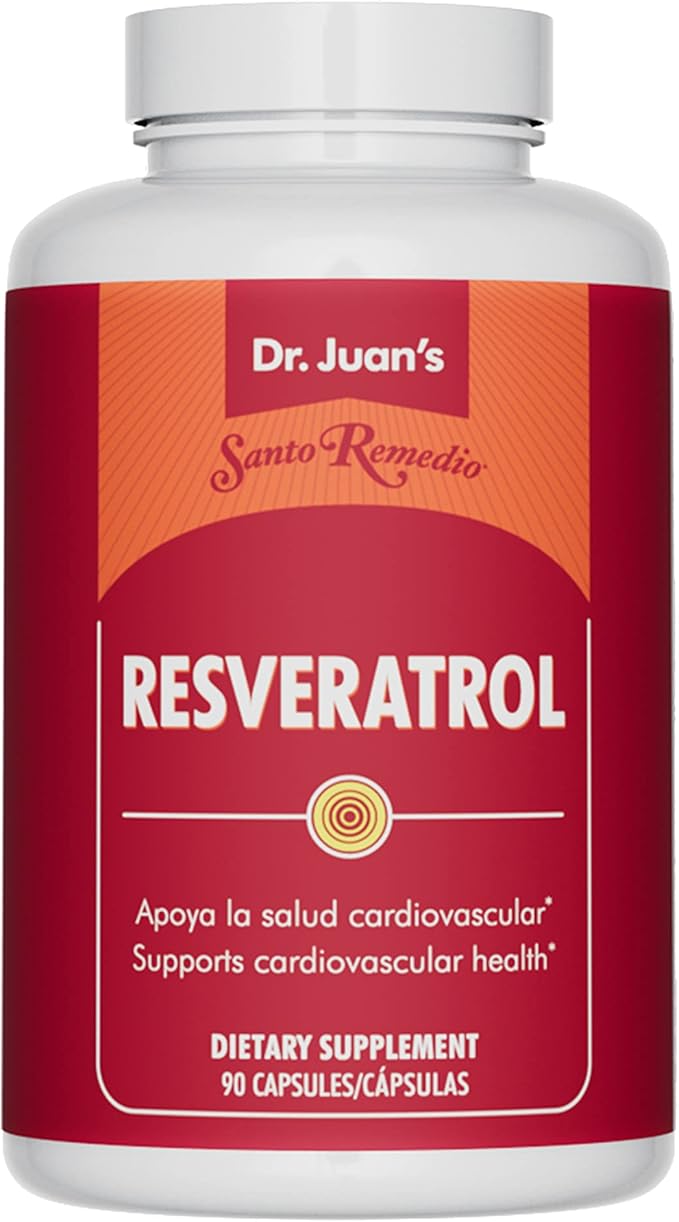 Santo Remedio Trans-Resveratrol 200 mg Supplement, Cardiovascular & Antioxidant Support*, Plant-Based & Vegan, Gluten Free, No Artificial Colors, 90 Vegetarian Capsules, Wellness Gift for Adults