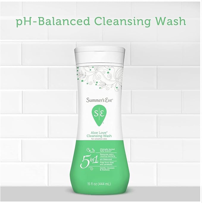 Summer's Eve Cleansing Wash | Aloe Love | Great for Sensitive Skin | 15 oz Each | Pack of 2