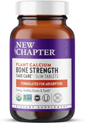 New Chapter Calcium Supplement - Bone Strength Plant-Based USDA Organic Calcium with Magnesium, Vitamin D3+K2, for Bone Health & Joint Mobility, Heart Support, 905 mg dose - 180 Slim Tablets