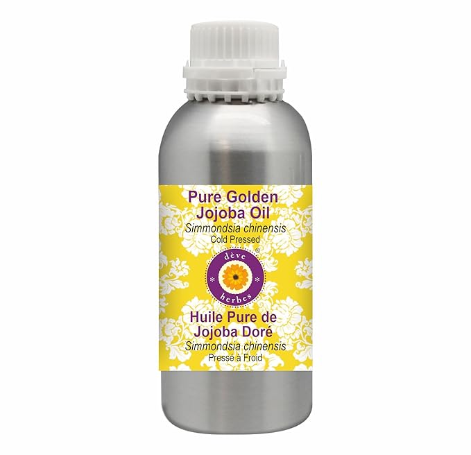 Deve Herbes Pure Golden Jojoba Oil (Simmondsia chinensis) Cold Pressed 300ml (10 oz)