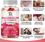 Magnesium Glycinate Gummies 400 mg with 100 mg Composite magnesium - Chelated Magnesium Potassium Supplement with Vitamin D, B6 Supports Calm, Sleep, Memory & Muscle Cramps,Sugar Free - 180 Gummies