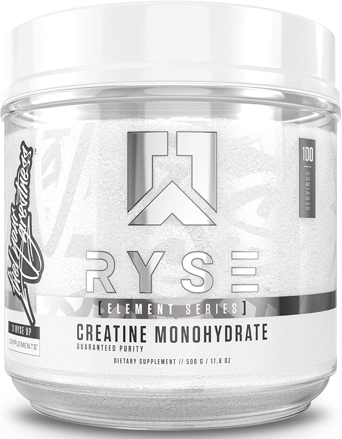 RYSE Creatine Monohydrate Powder - Unflavored - Supports Men & Women Lean Muscle Growth, Strength, Power, and Endurance - Helps Reduce Fatigue and Improve Workout Recovery - 100 Servings.
