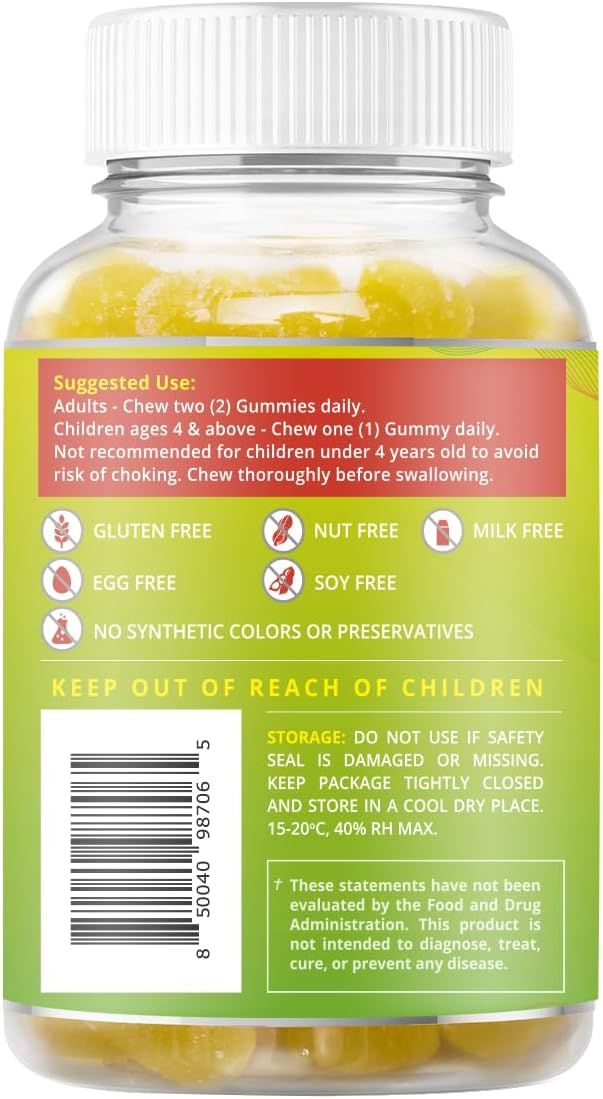BeLive Magnesium Gummies 200mg - 60 Ct | Magnesium Glycinate Supplements for Relaxation, Stress Relief, and Sleep for Adults & Kids - Tasty and Tangy Pineapple Flavor