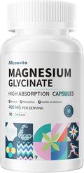 Magnesium Glycinate 400 MG per Serving 100% Chelated for High Absorption, Gentle On Stomach, Non-GMO, 90 Vegetarian Capsules