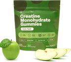 VYBRANCE LABS Creatine Gummies for Women & Men — First & Only 5g Creatine + Taurine + Vitamin B12 | Vegan Creatine Gummies | Sugar-Free | Sour Green Apple