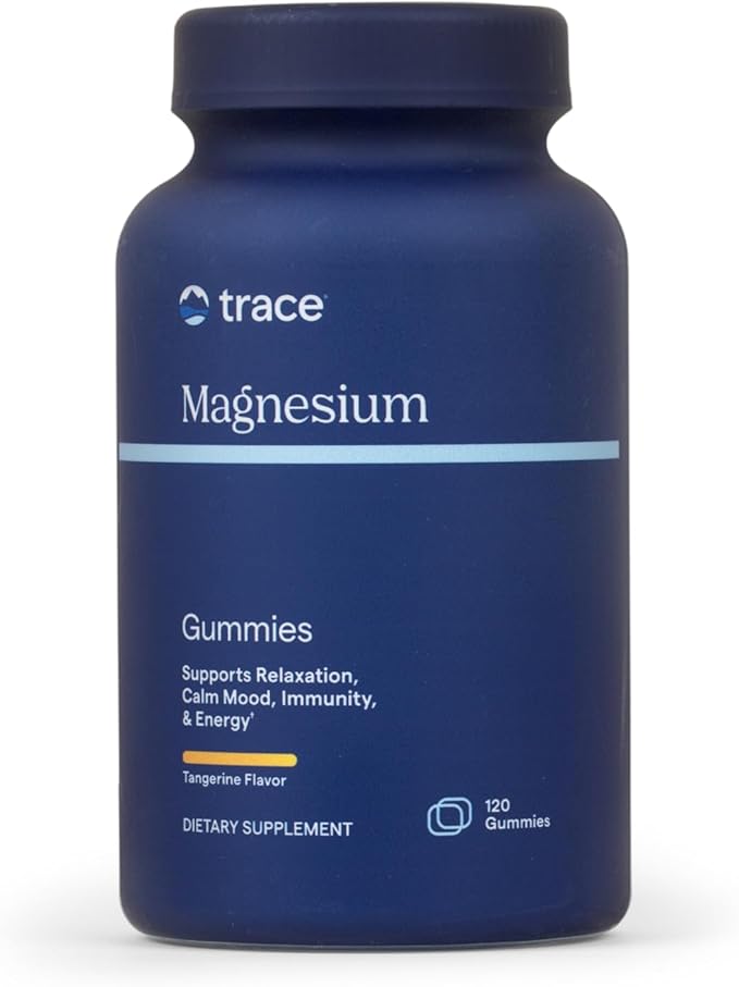 Trace Minerals Magnesium Gummies - Supports a Calm Mindset - Magnesium Chewables for Kids & Adults - Bone, Digestion, Heart Health & Immune Support - Peach Flavor - 120 Count (120 Servings)