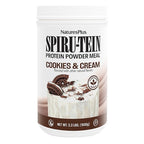 NaturesPlus SPIRU-TEIN, Cookies & Cream - 2.3 lbs - Plant-Based Protein Shake - Non-GMO, Vegetarian, Gluten Free - 30 Servings
