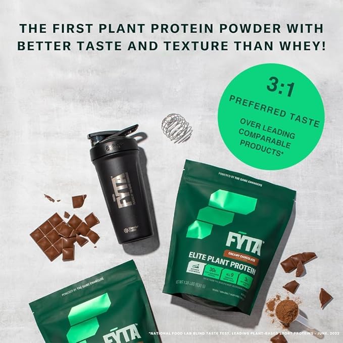 FYTA Vegan Protein Powder - Chocolate Plant Based Protein Powder with Better Taste & Texture Than Whey Protein - 30g Non-GMO & Dairy Free Protein Powder Vegan for Women & Men - Creamy Chocolate 630g