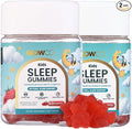 GLOWCO Magnesium Glycinate Sleep Gummies for Kids & Adults | Melatonin-Free, Natural Fast Sleep Aid Gummies (Pack of 2)