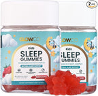 GLOWCO Magnesium Glycinate Sleep Gummies for Kids & Adults | Melatonin-Free, Natural Fast Sleep Aid Gummies (Pack of 2)