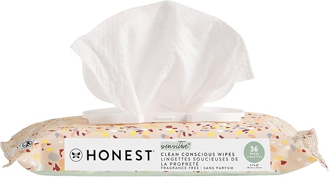The Honest Company Hypoallergenic Multi-Use Baby Wipes for Sensitive Baby Skin, Terrazzo, 36 Count