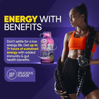 Vitamin Energy Immune+ Extra Strength Energy Shot Grape 48 Pack, 260mg Natural Caffeine, B-Vitamins, Citicoline, Green Tea, Immunity & Focus Support, Zero Sugar, Gluten-Free 1.93 fl oz
