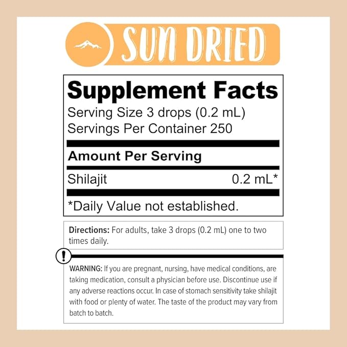 Pure Himalayan Shilajit ®, Sun Dried Liquid Drops - Immune Support Supplement, Energy Boost, Detox Cleanse, Anti-Aging and Wellness - Natural Trace Minerals & Fulvic Acid Complex (50ml, Pack of 1)