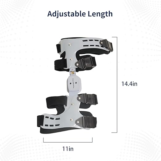 OA Unloader Hinged Knee Brace Support for Osteoarthritis, Rheumatoid Arthritis, Joint Pain | One Size Knee Brace with side stabilizers, Adjustable knee hinged brace (Grey, Left)