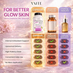 VAITE Glutathione Whitening Pills - Dark Spots & Acne Scar Remover - 90000mg - Vegan Skin Bleaching Pills with Anti-Aging & Antioxidant Effect - 120 Capsules