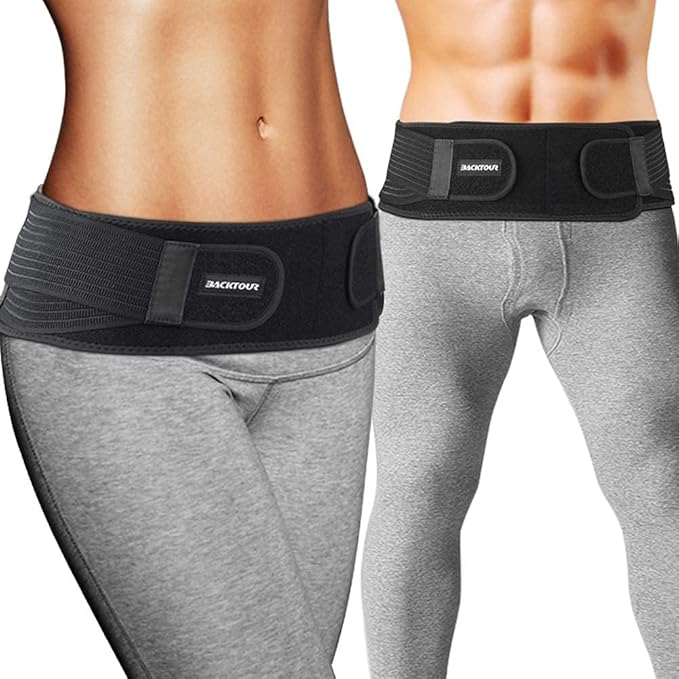 Sacroiliac Hip Belt for Women and Men, SI Joint Belt for Sciatica, Joint, Pelvis, Lower Back Pain Relief, Support Brace for Sacral Nerve, Hip Brace Fit Hip Size 44" - 55"