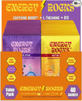 Caffeine Candy - Popping Energy Candy Crystals, 100mg Caffeine, L-Theanine & B12 - Fast Energy, No Drink Needed - Coffee Alternative 40-Pack Variety (Cherry Berry & Pineapple Mango)
