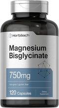 Horbäach Magnesium Bisglycinate | 120 Capsules | 750mg | Non-GMO and Gluten Free Supplement