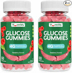 YUM-V'S Glucose Gummies – Fast Acting Glucose Chewable Gummies – Great Tasting – Gluten Free, Vegan, Non-GMO – Berry Natural Flavor – 60 Chewable Gummy for Adults & Kids (Pack of 2)