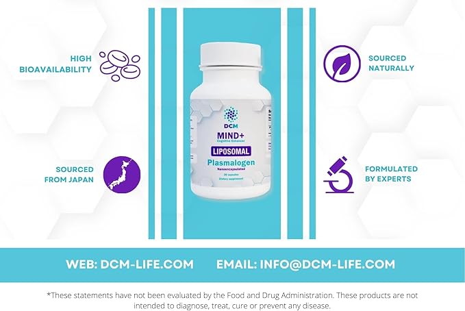 Mind+ Plasmalogen Brain Supplement Liposomal & Nanoencapsulated Formula for Better Absorption Sea Squirt Sourced Directly from Japan - Cognitive Health & High Potency - 60 Capsules