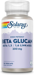 SOLARAY Beta Glucan Supplements - Immune Support - Heart and Digestive Support with Beta Glucan Fiber from Baker's Yeast - High Potency, 60-Day Guarantee - 30 Servings, 30 VegCaps