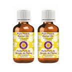 Deve Herbes Pure Peach Kernel Oil (Prunus persica) Cold Pressed (Pack of Two) 100ml X 2 (6.76 oz)