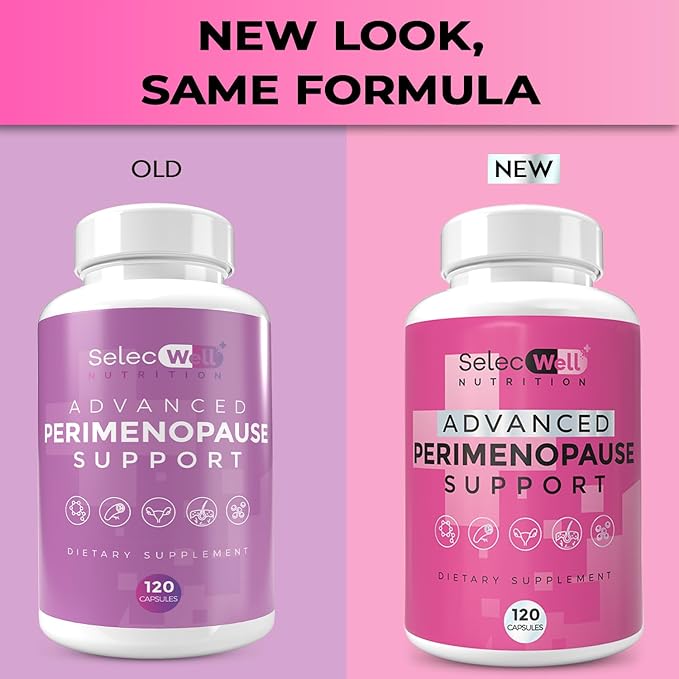 Perimenopause & Menopause Support Supplement for Women – Multi‑Symptom Relief with Black Cohosh & Red Clover Isoflavones | Ashwagandha Adaptogen & Herbal Blend | Hormone Balance Support | 120 Capsules