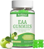 SmideHeal EAA Gummies, 5750 mg Essential Amino Acids - All 9 Essential Aminos (EAA) and All Branched-Chain Aminos (BCAAs), Non-GMO, Gluten Free, Vegetarian Friendly, Apple Flavor, 60 Gummies