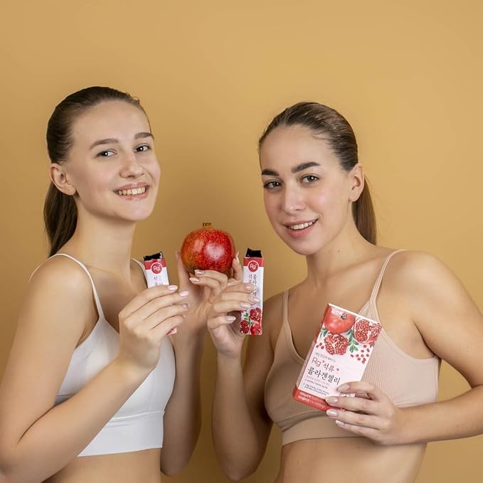 HAMCHOROKRg+ Anti-Aging Korean-Beauty Pomegranate Collagen Jelly 20g x60 Stick/ + Ginseng Concentrate + Vitamin C&E for Immune Support, Skin, Hair, Nail & Joint(60)