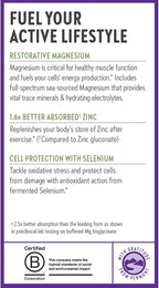 New Chapter Magnesium-Selenium-Zinc Supplement, 325 mg Magnesium in One-Daily Tablet for Active Bodies, Bounce Back After Exercise with Muscle Support Minerals + Hydrating Electrolytes, 90 Count