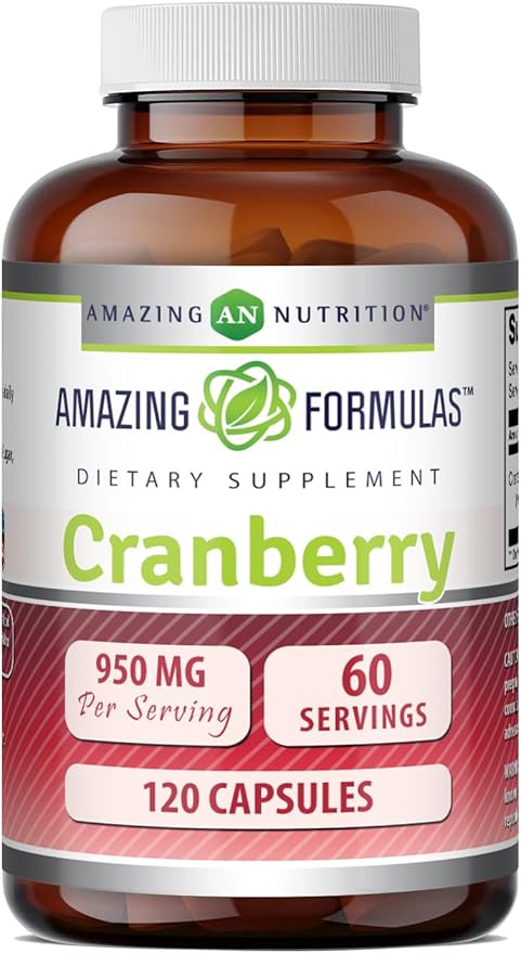 Amazing Formulas Cranberry Extract | 950 Mg Per Serving | 120 Capsules Supplement | Non-GMO, Gluten Free, Made in USA