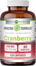 Amazing Formulas Cranberry Extract | 950 Mg Per Serving | 120 Capsules Supplement | Non-GMO, Gluten Free, Made in USA