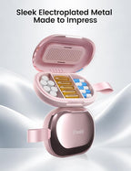 Travel Pill Organizer, Adjustable 3-6 Compartments Portable Pill Box, Small Metal Case, Daily Medicine Container, Moisture Proof Storage Dispenser Holder Vitamin Supplement for Pocket Purse