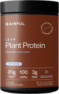 Gainful Lean Plant Protein Powder, 20g Plant Protein per Serving, Unflavored, Supports Lean Muscle, Metabolism, & Satiety, with Green Tea Extract, Digestive Enzymes, Organic Fiber, Vegan, 14 Servings