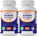 Vitamatic Chelated Boron (as Glycinate) 10mg 240 Tablets - Supports Hormone Balance, Bone Health & Connective Tissue- 2 Pack