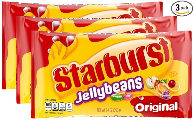STARBURST Original Jelly Beans Gummy Candy, 14 oz Bag (Pack of 3)