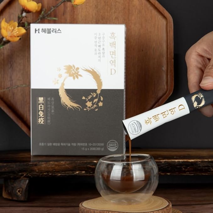 [Black & White D] Korean Black Ginseng and White Platycodon, Asian Panax Ginseng Extract, Energy Booster, Ginseng Honey Sticks, White Bellflower