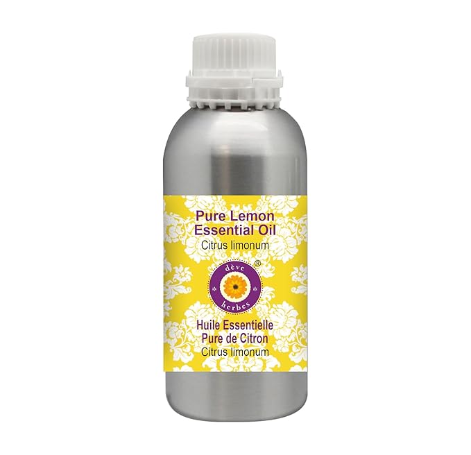 Deve Herbes Pure Lemon Essential Oil (Citrus limonum) Steam Distilled 1250ml (42 oz)