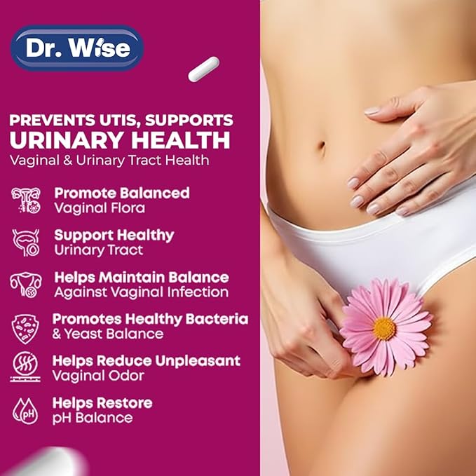 Dr. Wise Women’s Probiotic 50 Billion CFU – 60 Veggie Capsules | Vaginal Health & Digestive Support | 5 Targeted Strains Including L. Reuteri & Rhamnosus | Shelf Stable, Non-GMO & Gluten-Free