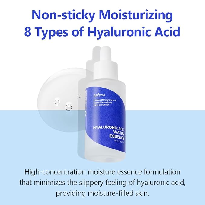 ISNTREE Hyaluronic Acid Water Essence 50ml 1.69 fl.oz | Water Serum | Replenishes moisture | Non-sticky ﬁnish