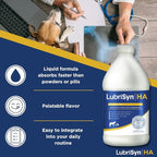 LubriSynHA Hyaluronic Acid Hip & Joint Care Supplement for Dogs, Cats & Horses – Liquid Oral HA for Pets – Joint Support Supplement Promotes Mobility, Flexibility, Cartilage Health & Comfort – 64oz