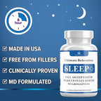 Relaxation Sleep Aid, Natural Non-Habit Forming, Sleep Supplement Developed to Support for Longer & Better Sleep, Chamomile, Magnesium, Melatonin, Ashwagandha, GABA, Drug-Free (120 Count)