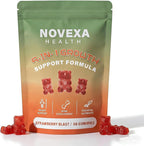 Novexa Growth Gummies, with Vitamin D3 & K2, Natural Strawberry Flavor, Non-GMO Formula,60 Count (1pcs)