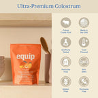 Equip Foods Core Bovine Colostrum Gummies, Delicious 1g Per Seving Grass Fed Colostrum Supplement - Gut Health, Immunity, Recovery, Hair & Skin - 60 Bovine Colostrum Gummies, 30 Servings, Peach Mango