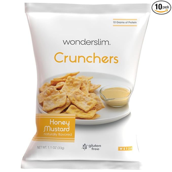 WonderSlim Protein Snack Chips, Honey Mustard, Low Fat & Gluten Free (10ct)