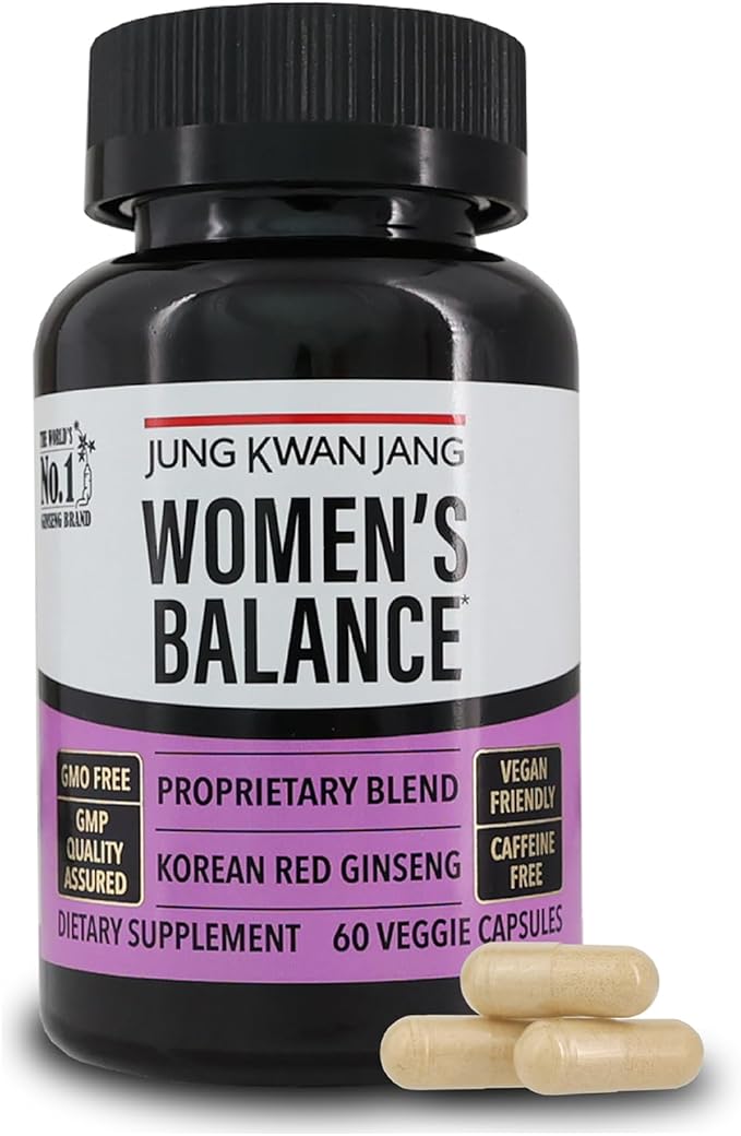 JUNG KWAN JANG Women's Balance with Korean Red Ginseng for Energy Level, Digestive System, and Cognitive Health Supplement, 60 Capsules