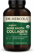 Dr. Mercola Organic Bone Broth Collagen – Organically Raised Grass-Fed Beef – Dietary Supplement – Supports Bone and Joint Comfort – USDA Organic, Non-GMO – 90 Servings (270 Tablets)