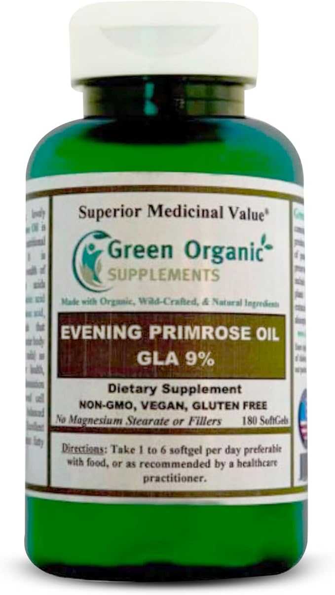 Green Organic Supplements Evening Primrose Oil, GLA (Pack of 1)