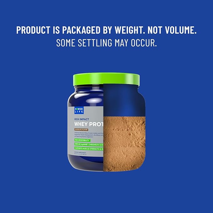 POWERLIFE High Impact Grass Fed Whey Protein with 3000 MG of HMB, No Sugar Added, Non-GMO, Hormone and Antibiotic Free, 15 Servings (Chocolate - New Formula)